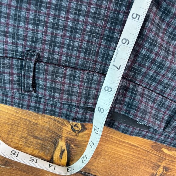 Kut From The Kloth Womens Skinny Plaid Pants Size 8S Black & Burgundy Polyester/ - Picture 10 of 14